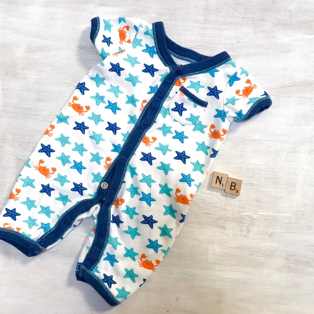 Starfish & Crab Jumpsuit | Newborn Beach Snap Up